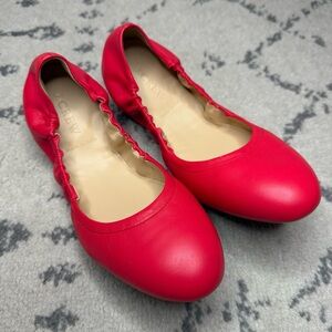 NWOT J. CREW Cece Made In Italy Genuine Leather Preppy Scrunch 10s Ballet Flats